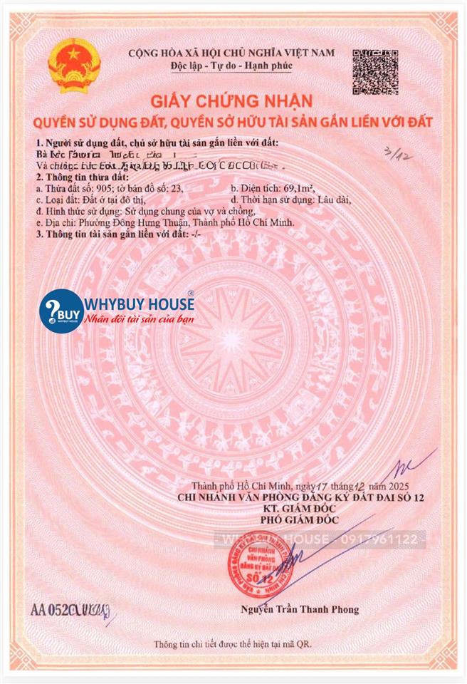 Khu đất sổ đỏ mới cứng (12/2025) đường tân thới nhất 1  4x16m, giá bán nhanh 4.2 tỷ