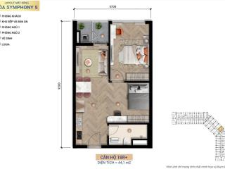 Chỉ 3,2 tỷ sở hữu ngay căn 1pn+ diện tích 50,3m2 view sông hàntầng trung siêu thoáng