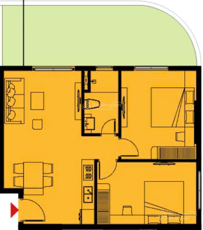 Một trong số ít căn 2pn sân vườn 64,4m² chỉ 4.2 tỷ tại fours tower nam hoà xuân