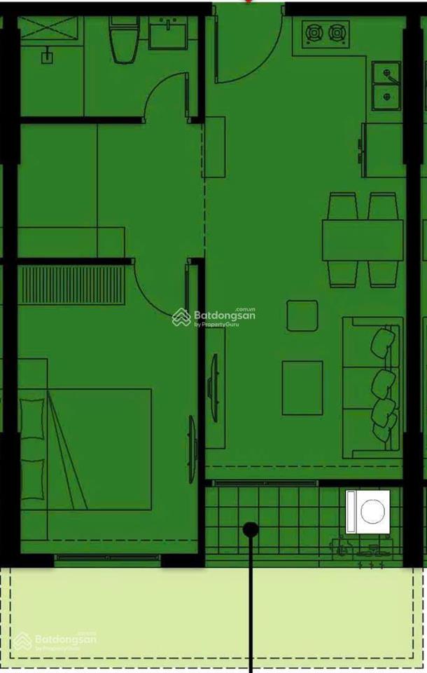 Duy nhất căn 1pn+ sân vườn 53.3m2 tầng trung đẹp tại fours tower hoà xuânđà nẵng, 360 độ view sông