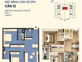 Căn 2pn đông nam tại tòa moonlight 2 view trọn khuôn viên nội khu, giá và chính sách siêu tốt đợt 1