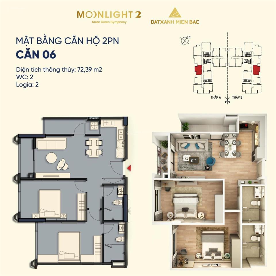 Căn 2pn view công viên hồ điều hòa, sát kđt xuân phương, 7 phút tới tt mỹ đình, giá tốt đợt 1