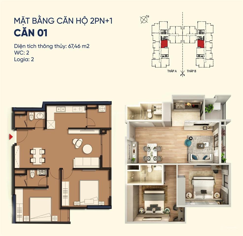 Bán căn 2pn rẻ dự án, view trọn hồ bơi nội khu tại an lạc green symphony
