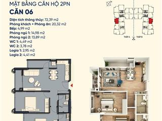 Sở hữu ch2pn 72m2 giá tốt đợt 1, view thấp tầng biệt thự cách tt mỹ đình chỉ 7 phút di chuyển