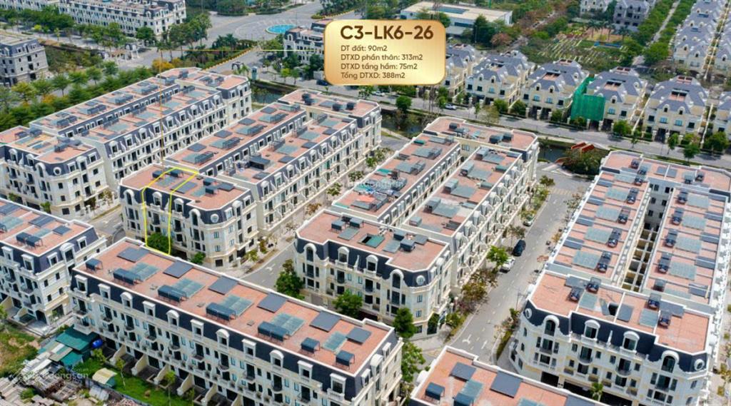 Bắt đáy liền kề diện tích 90m2 view khu hỗn hợp văn phòng, kinh doanh cho thuê tiềm năng