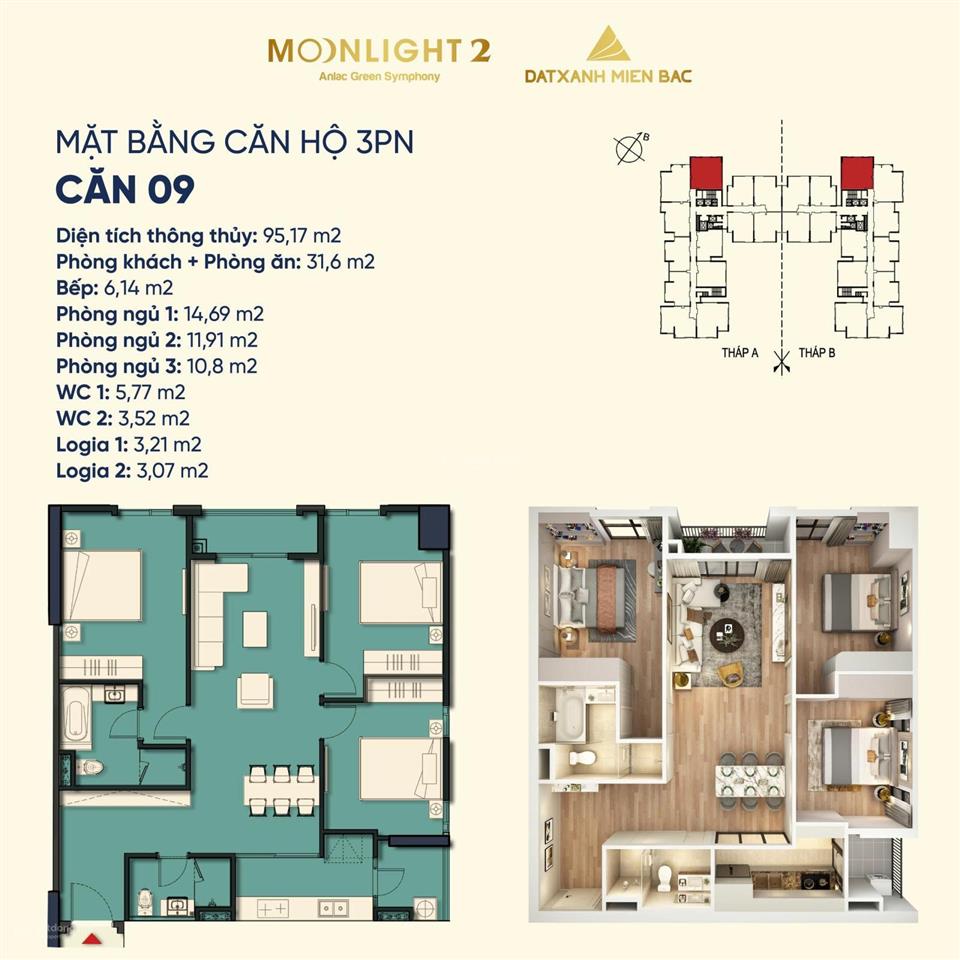 Căn 3pn 95m2 view đẹp ngắm công viên âm nhạc ngay kđt đáng sống phía tây hà nội, sát mỹ đình