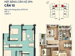 Chỉ 1.5 tỷ (30%) sở hữu ngay căn 2pn 67.7m2 tại khu đô thị đáng sống nhất hà nội, giá đợt 1