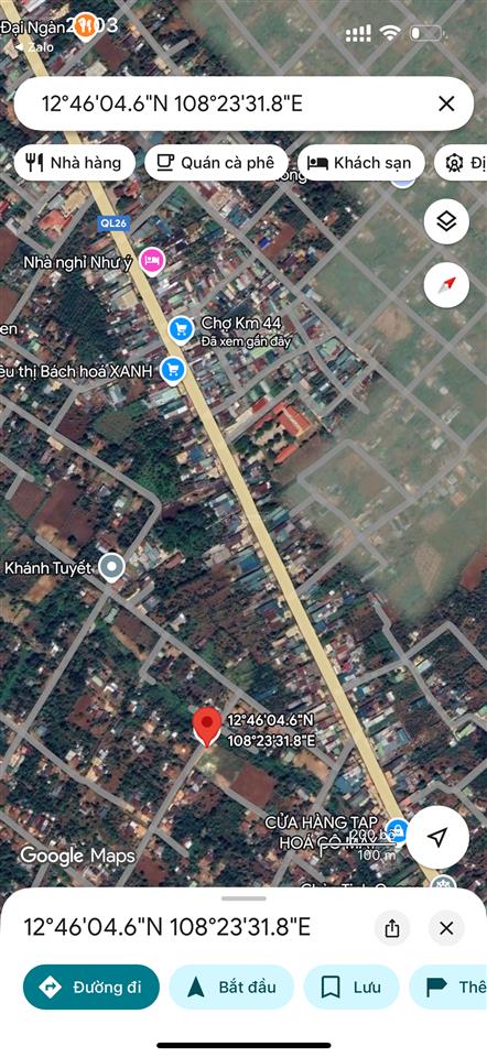 Bán đất quốc lộ 26, 450 triệu, 151 m2, mua ở đầu tư kinh doanh ở sổ riêng đường ô tô thông thoáng