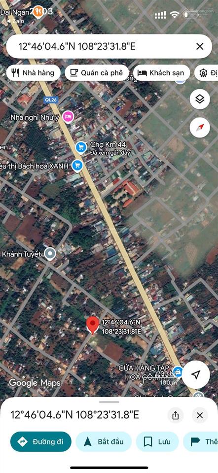 Bán đất quốc lộ 26, 450 triệu, 151 m2, mua ở đầu tư kinh doanh ở sổ riêng đường ô tô thông thoáng