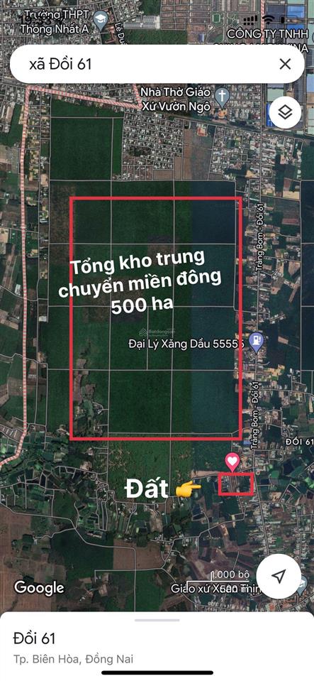 Bán đất 100m2 xã đồi 61 huyện trảng bom, đường nhựa 7m sổ sẵn