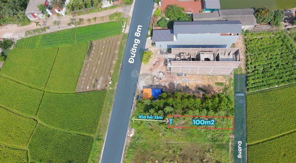 Bán đất 2 mặt tiền, 100m², hành lang hơn 15m, giá hơn 1 tỷ tại đồi rồng, tân yên, tỉnh bắc ninh