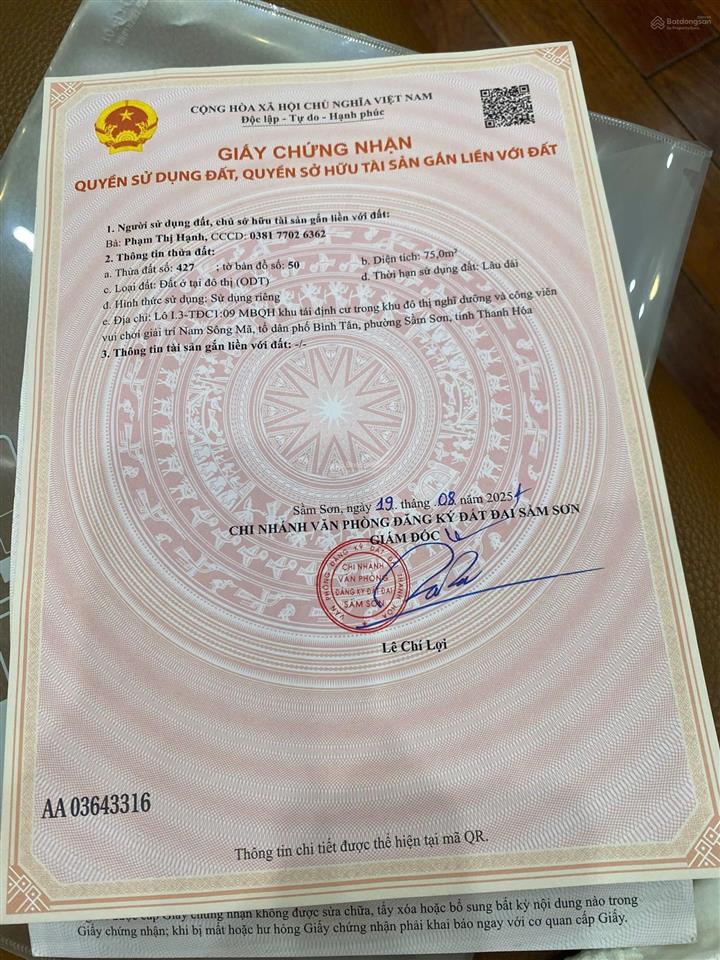 Gđ cần bán 2 lô lk tái định cư bình tân đối diện shophouse của tập đoàn sun