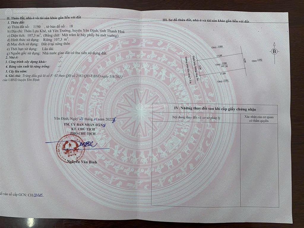 Xã yên trường  thanh hoá  bán nhanh đất nền giá đẹp
