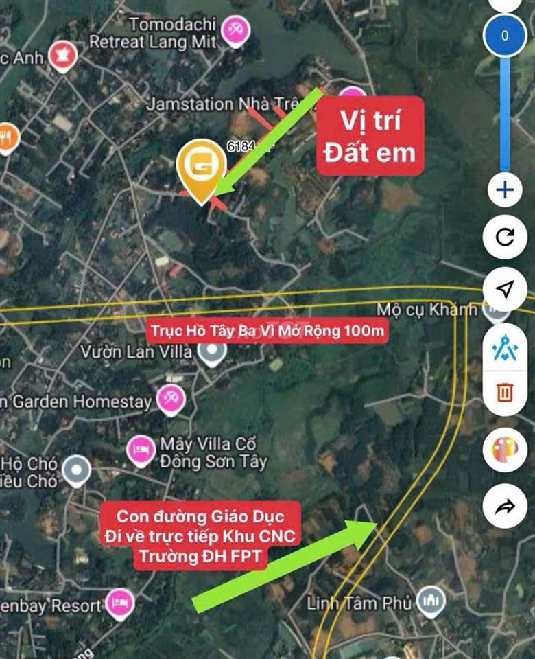 BÁN ĐẤT TẶNG NHÀ NGAY CÁCH CỔNG Gần ĐH FPT SÁT TRỤC HỒ TÂY BA VÌ ,SĐCC