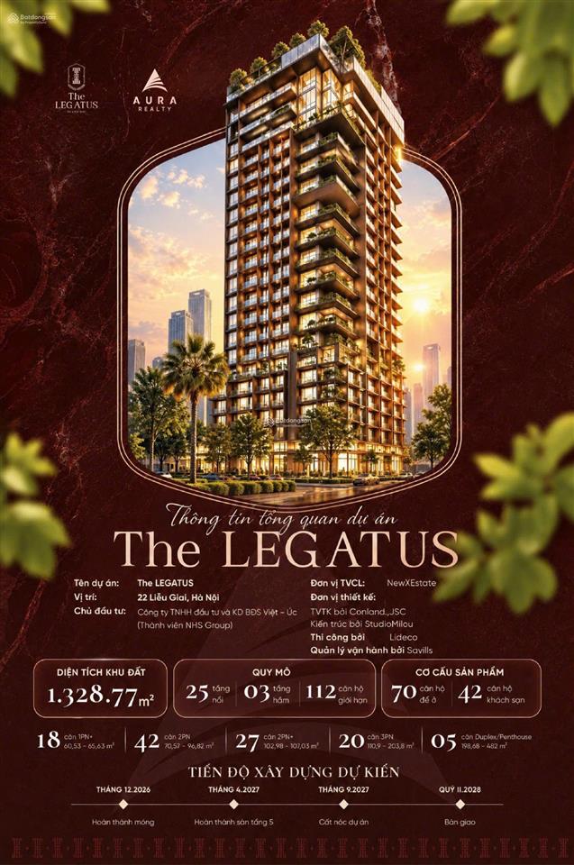 The legatus 22 liễu giai căn 2pn+ 103m2 | căn hộ cao cấp trung tâm ba đình