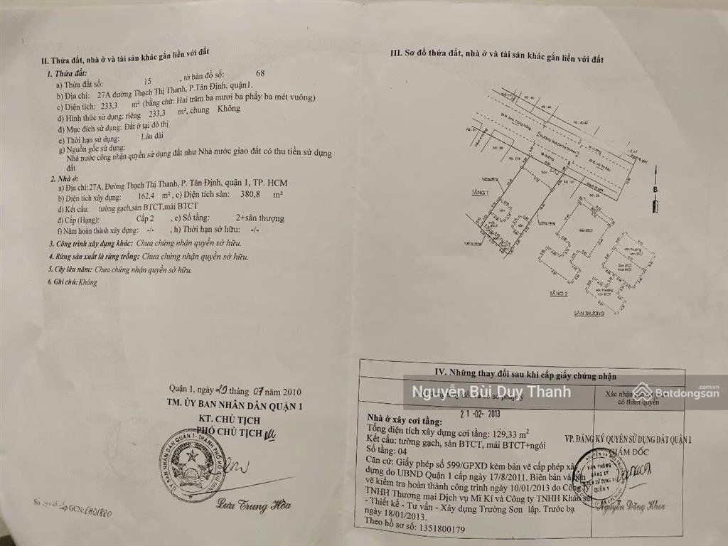Bán biệt thự 27 thạch thị thanh. dt 10x23m, 3 lầu có hồ bơi. giá 125 tỷ thương lượng