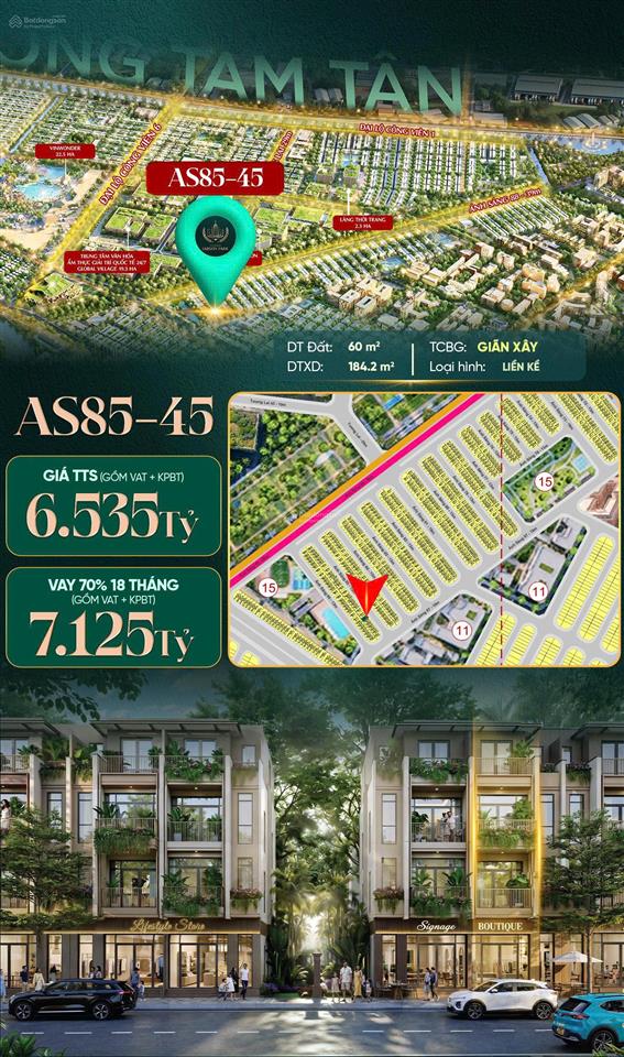 Bán nhà phố vinhomes hóc môn 1 trệt, 3 lầu. diện tích 60m2, xây dựng 184m2, giá bán 6,5 tỷ all in