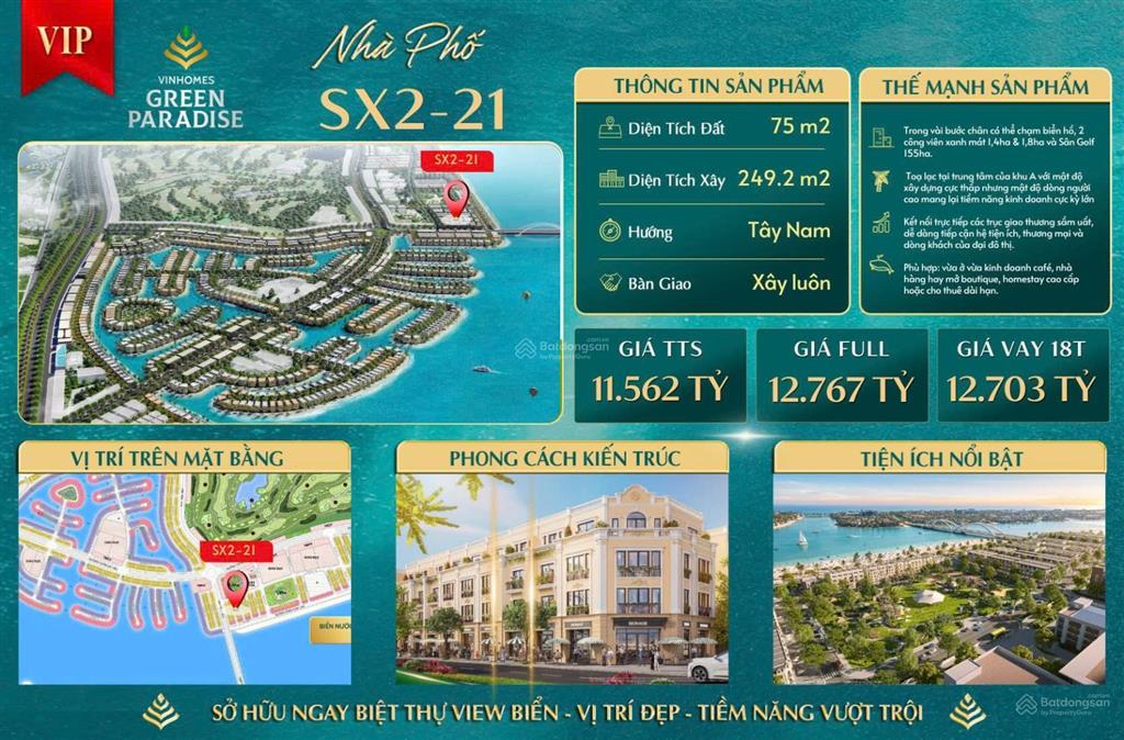 Hot deal nhà phố vinhomes cần giờ khu a, diện tích 75m2, giá bán 11,5 tỷ all in