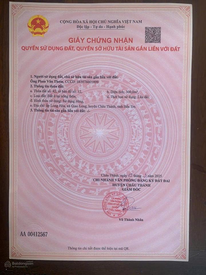Cần bán gấp đất vàng ngay kcn giao long vị trí đắc địa, tiềm năng sinh lời cao