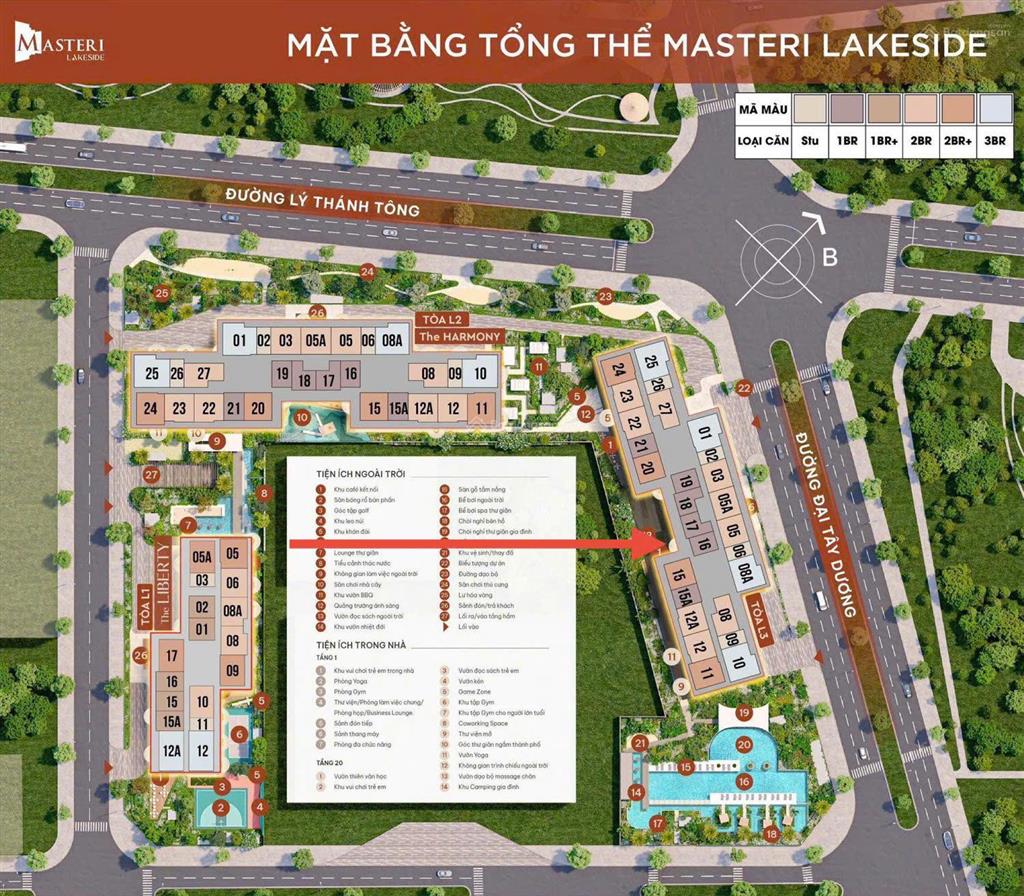 Siêu hiếm! căn 1pn 41m2l3 masteri lakeside ocp1 tầng trung, ở 9 tháng mới đóng gốc lãi giá 3.37tỷ