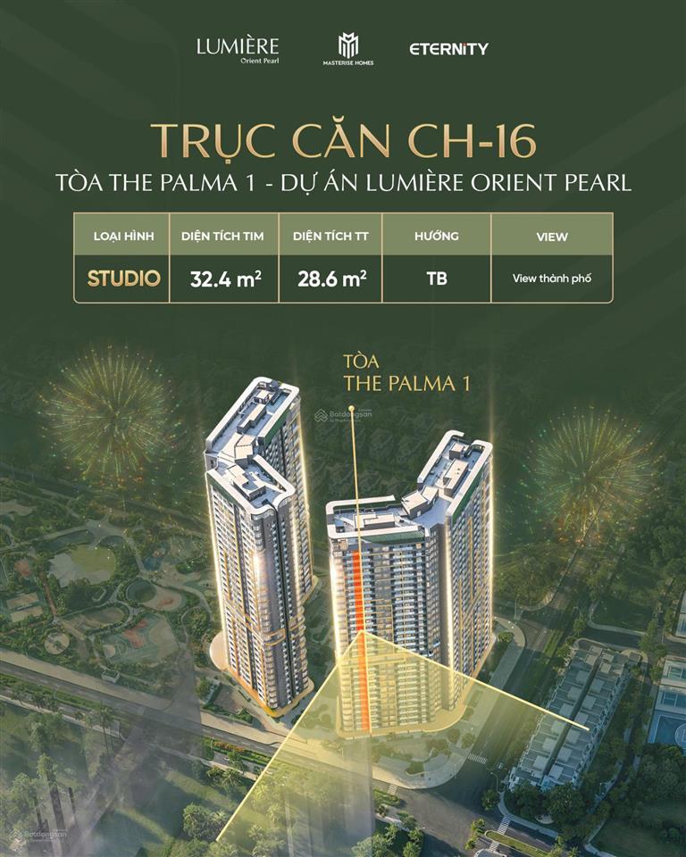 Bán căn hộ 1pn tại lumière orient pearl, trâu quỳ, gia lâm, 3,1 tỷ, 28,6 m2 giá siêu hời