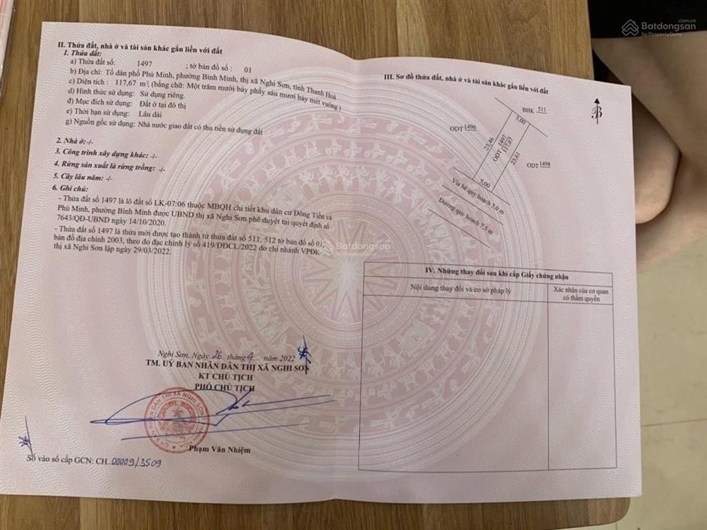 Chính chủ cần tiền bán lỗ 2 lô liền kề 5x23.5m thuộc phú minh, bình minh, nghi sơn