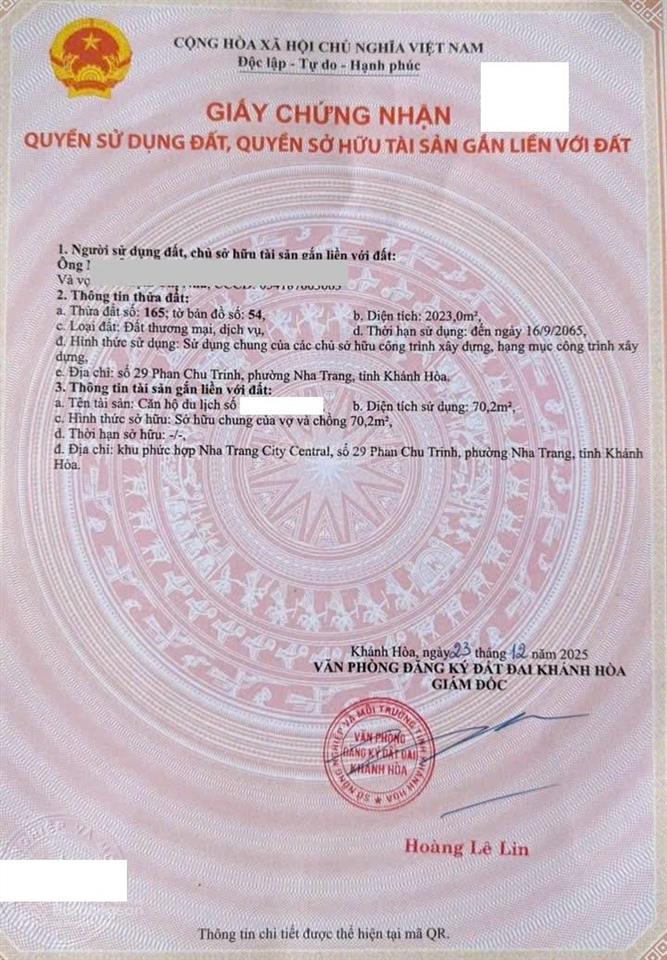 Bán nhanh căn chung cư d'qua phan chu trinh, nha trang, view đẹp, có sổ hồng