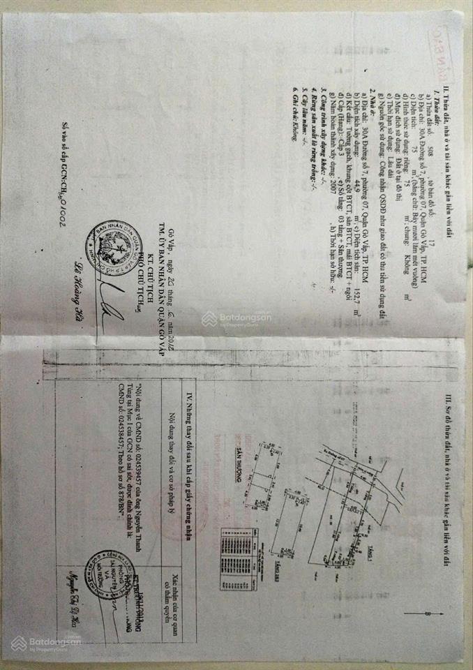 Bán nhà riêng ng văn nghi 75m2, gần sân bay tsn chính chủ 0909 252 *** cúc
