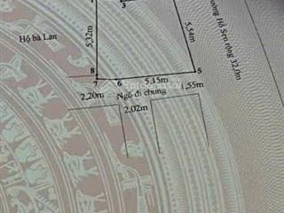 Hàng hiếm! bán đất mặt đường hồ sen gần ks công đoàn, dt 33.5m2, ngang 5.54m cân đối, giá 290 tr/m2