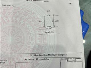 Bán lô đất biệt thự tđc bắc sông cấm ngay chân cầu nguyễn trãi, dt 200m2, ngang 12.5m, hướng nam