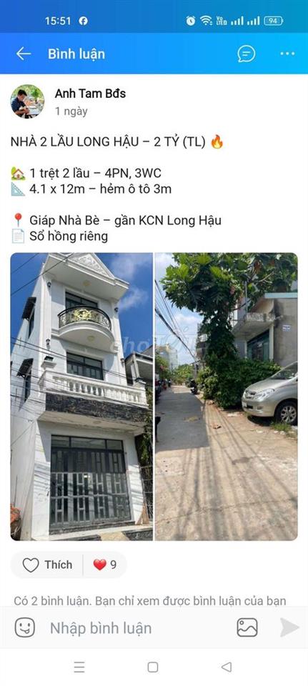 Bán nhà l,ong hậu ,cần giuộc,long an 