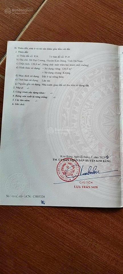 Chính chủ bán đất đấu giá kcn đồng văn đã có sổ đỏ, mặt tiền 6m, đường 13m, 29tr/m2