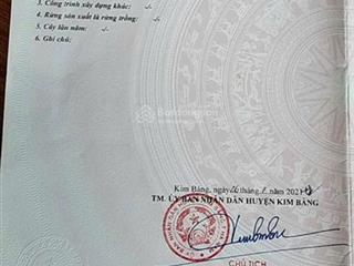 Chính chủ bán đất đấu giá kcn đồng văn đã có sổ đỏ, mặt tiền 6m, đường 13m, 29tr/m2