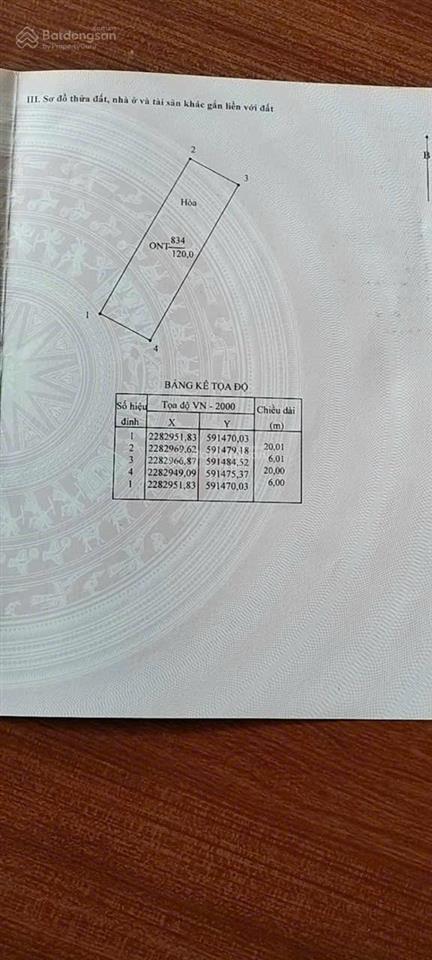 Chính chủ bán đất đấu giá kcn đồng văn đã có sổ đỏ, mặt tiền 6m, đường 13m, 29tr/m2