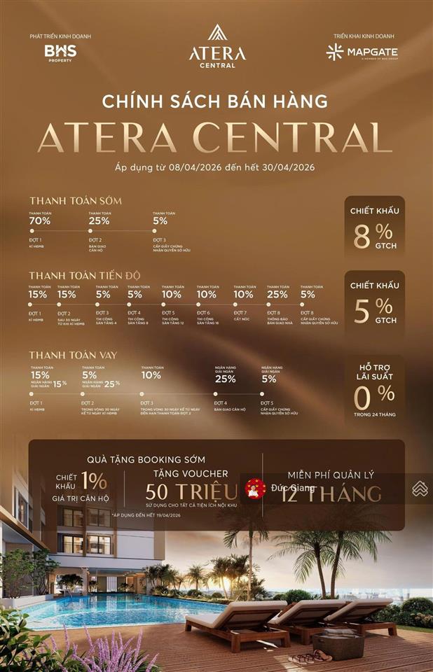 Cđt atera bán chung cư cao cấp 2n 77m2 giá 5x tr/m2, cơ hội nđt tại phố nối b hưng yên