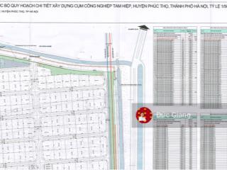 Đất công nghiệp giá 12tr/m2 lô áp góc 1080m2 tại ccn tam hiệp, phúc thọ, hà nội
