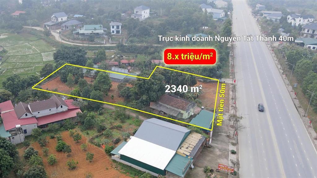 Lô đất khách sạn 2340m2 mt 50m đường nguyễn tất thành việt trì bán rẻ hơn 6 tr/m2  0968 134 ***