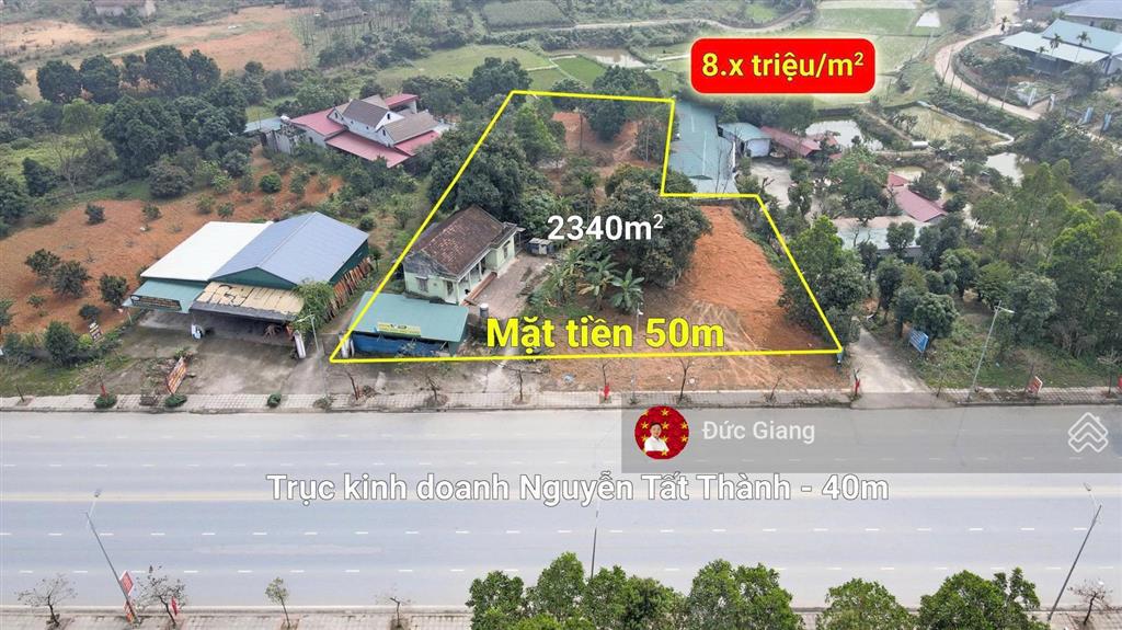 Lô đất khách sạn 2340m2 mt 50m đường nguyễn tất thành việt trì bán rẻ hơn 6 tr/m2  0968 134 ***