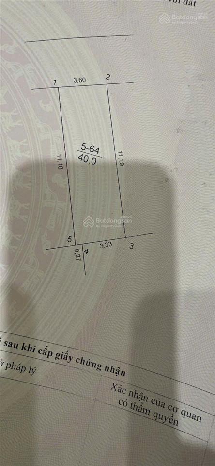 Bán gấp lô đất 40m tái định cư lạc thị ngọc hồi p.lô ô tô tránh vỉa hè k.doanh 7.8 tỷ