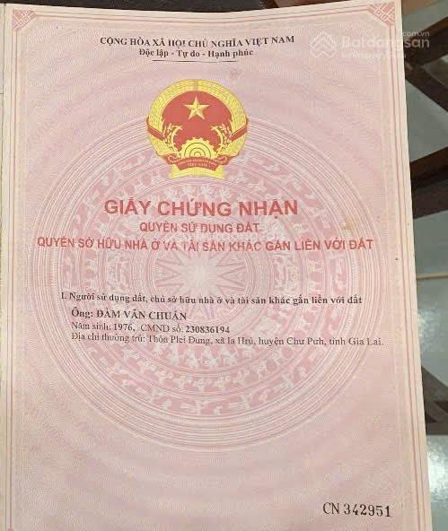 Bán lô đất có 337m2 tc mặt tiền đường quốc lộ 14 cách chợ nhơn hòa hơn 100m tại chư pưh, gia lai