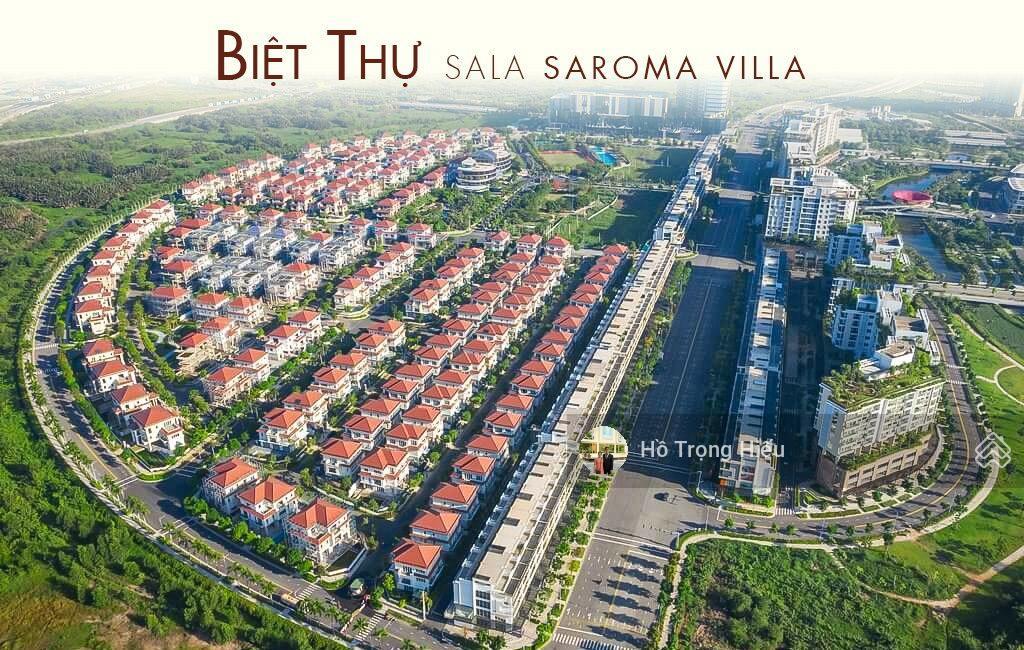 Bán biệt thự 2 mặt tiền sala khu villa saroma, quận 2  22x30m  hầm 3 tầng  bán 500 tỷ
