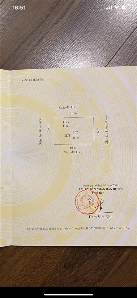 Chính chủ bán đất phân lô mặt đường hoa lư, thị trấn thiên tôn (phường hoa lư, ninh bình mới)