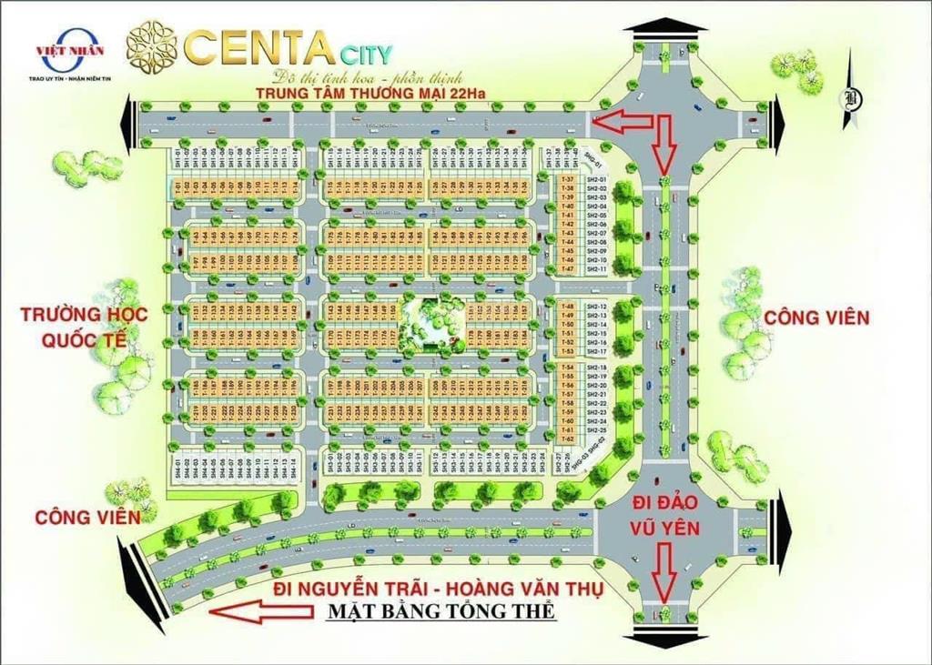 Một trong số ít căn liền kề centa city hướng nam  giá chỉ 3 tỷ 6  sổ hồng trao tay