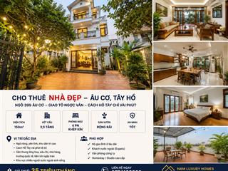 Cho thuê nhà 150m xây 4 tầng 4pn  full đồ  ngõ 399 au cơ  tây hồ hà nội  gần hồ tây