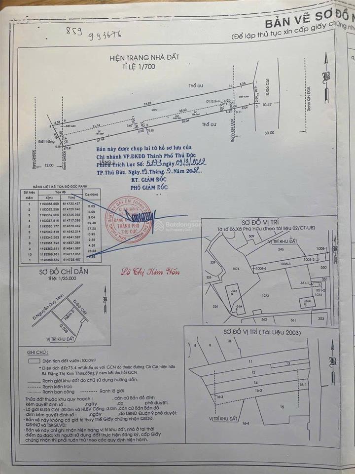 Bán lô đất mt đg gò cát. p. phú hữu cũ nay p long trường. tphcm