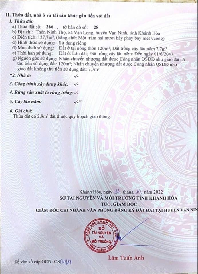 Bán đất tặng nhà, ngay khu quy hoạch vịnh vân phong