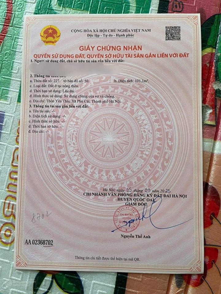 Chính chủ cần bán lô đất 100m2 full thổ cư ô tô 7 chỗ đỗ cửa