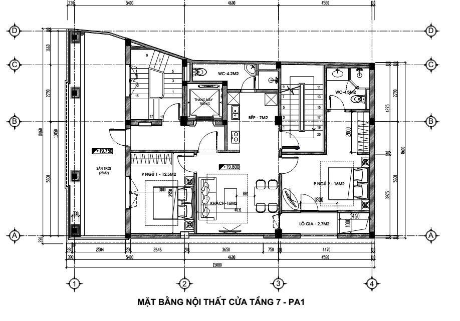 Cho thuê tòa nhà 7 tầng có kết hợp làm văn phòng và lưu trú ở c9 giảng võ, ba đình