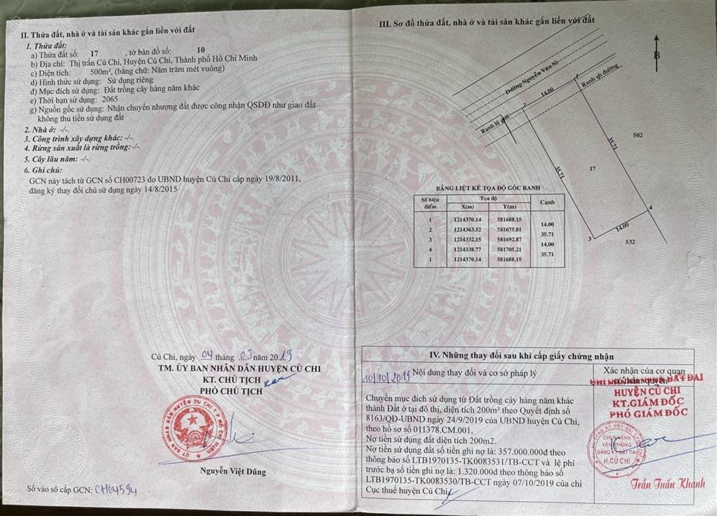 Bán đất chính chủ tại nguyễn văn ni, củ chi, 12,5 tỷ, 500m2