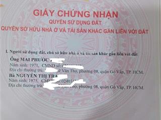 Bán lô đất lê văn thọ dt 3,6 x 19 khách nào xd mới thì ko thể bỏ qua